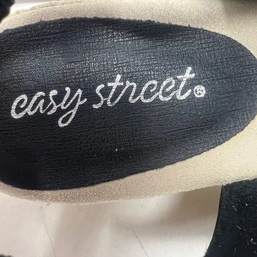 Easy Street Kindly Womens Black‎ Slingback Espadrille Sandal Size 9.5M